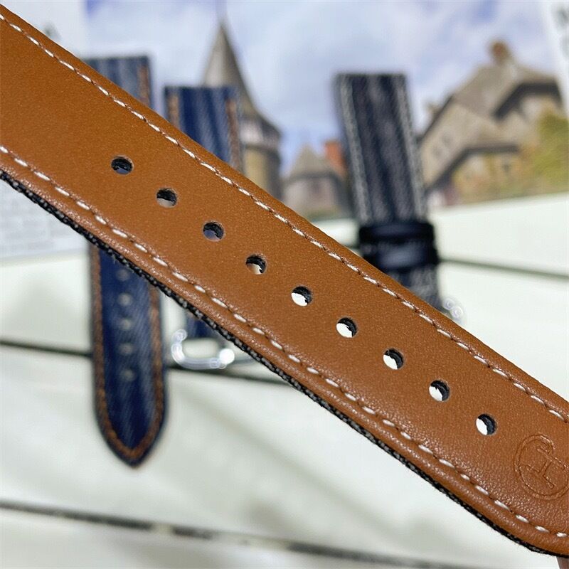Retro Leather Wristband Strap 20mm 22mm Wrist Band for Smart Watches Replacement Vintage Denim Watch Strap