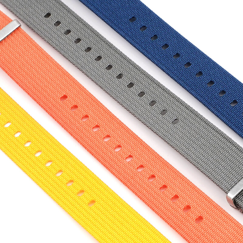 Custom Logo 18mm 20mm 22mm 24mm Men Women Ribbed Nylon Watch Bands Seat Belt One Piece Sport Nylon Watch Strap