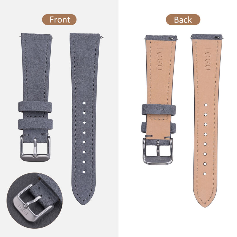Custom Quick Release Vintage Luxury Suede Wrist 20mm Watchband Calf Cow Leather Watch Straps Bands