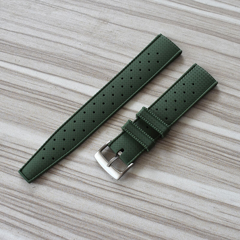 Quick Release Tropical Style FKM Rubber Watch Strap Band 18mm, 19mm, 20mm, 21mm, 22mm