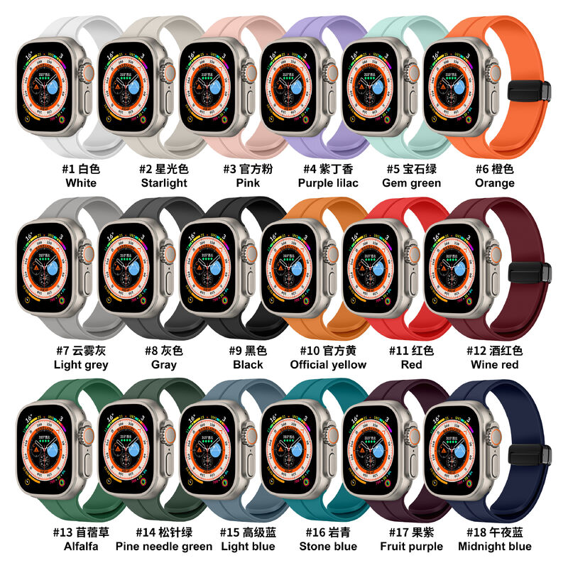 Silicone Magnetic Band for Apple Watch Ultra 2 49mm, Sport Silicone Replacement Magnetic Strap for Apple Watch Series 9 8 7