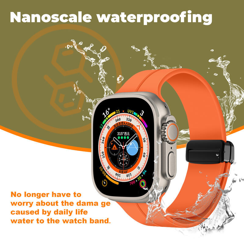 Silicone Magnetic Band for Apple Watch Ultra 2 49mm, Sport Silicone Replacement Magnetic Strap for Apple Watch Series 9 8 7