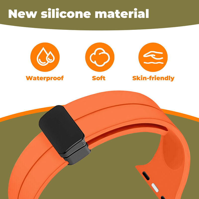 Silicone Magnetic Band for Apple Watch Ultra 2 49mm, Sport Silicone Replacement Magnetic Strap for Apple Watch Series 9 8 7