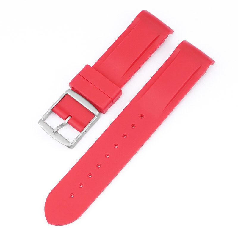 Customized Engraved Logo 20mm Silicone Rubber Watch Strap for Omeg X Speed Master for MoonSwatch Curved End