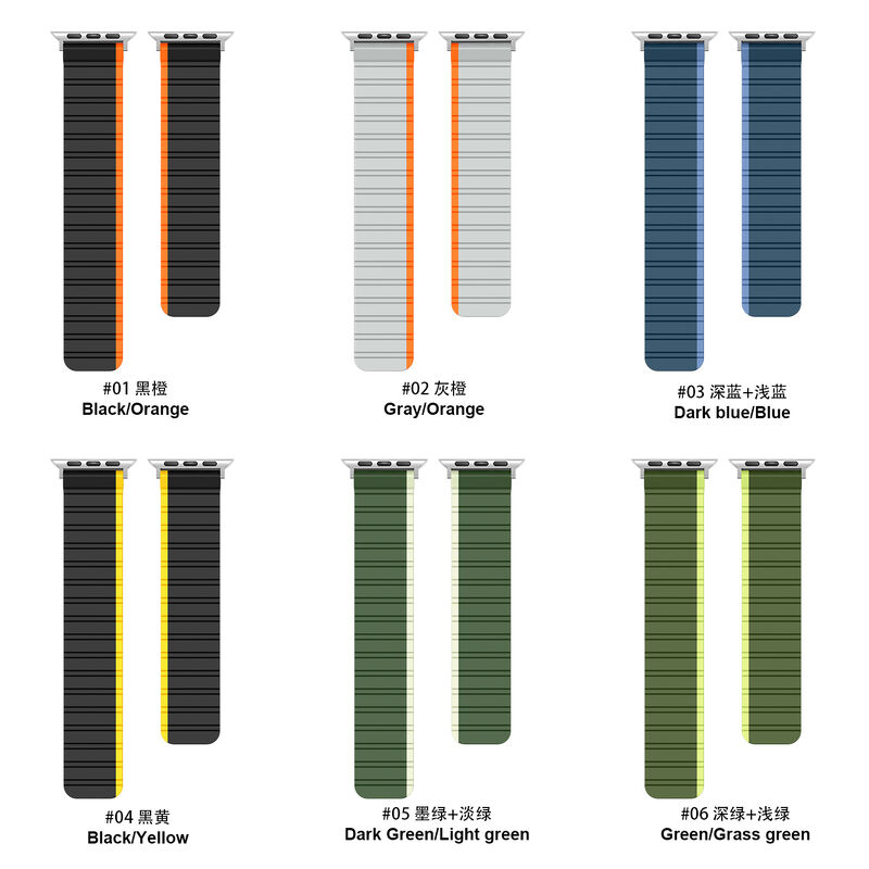Magnetic Watch Strap for IWatch Series 8 7 6, Magnetic Silicone Watch Band for Apple Watch Ultra 49mm