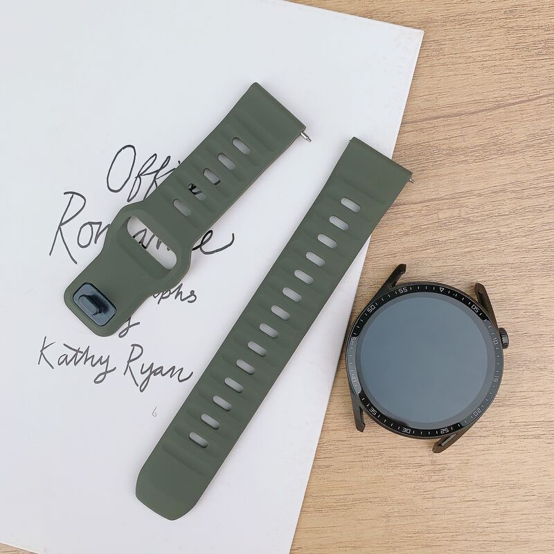 Rubber Smart Watch Band 20mm 22mm for Samsung Galaxy Watch 7 6 5 4 6Classic GearS3 for Huawei 3 4Pro  Silicone Watch Strap