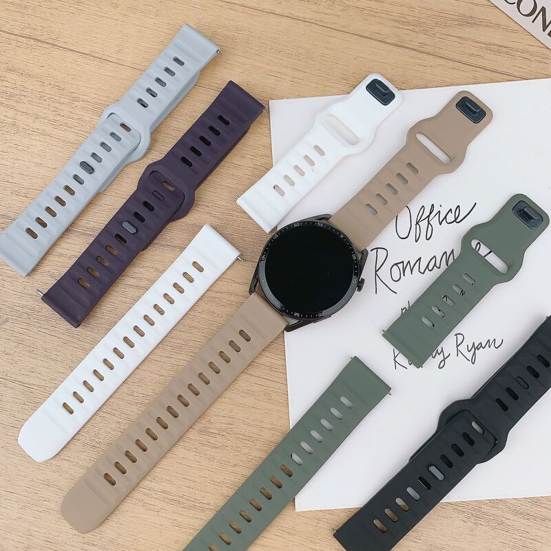 Rubber Smart Watch Band 20mm 22mm for Samsung Galaxy Watch 7 6 5 4 6Classic GearS3 for Huawei 3 4Pro  Silicone Watch Strap