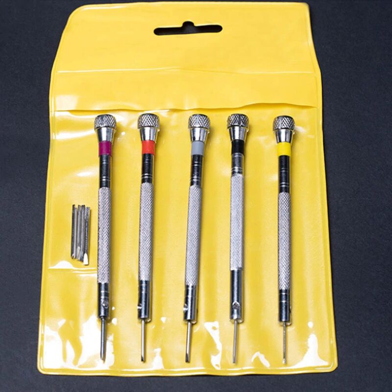 1set 5pcs(0.8mm 1.0mm 1.2mm 1.4mm 1.6mm) Watch Screwdriver Watches Tools Repair Kit Band Remover Links Watchmaker.