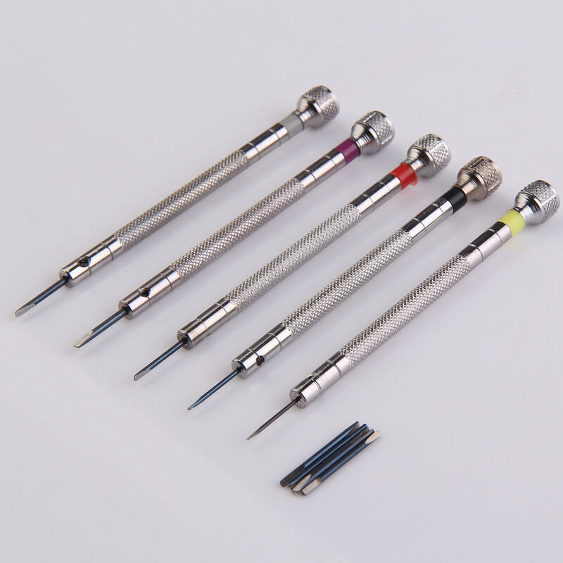 1set 5pcs(0.8mm 1.0mm 1.2mm 1.4mm 1.6mm) Watch Screwdriver Watches Tools Repair Kit Band Remover Links Watchmaker.
