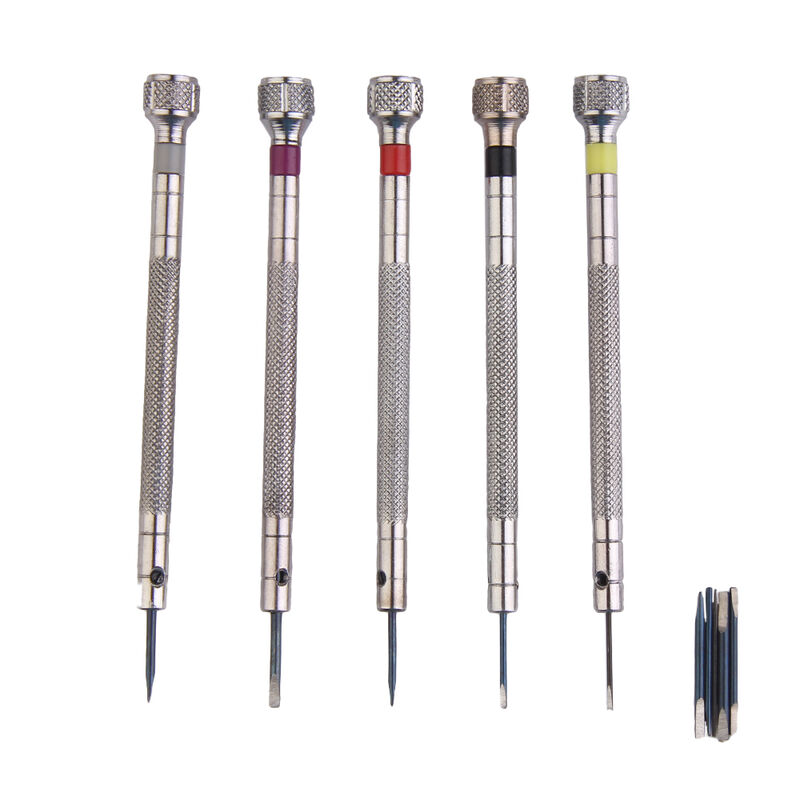 1set 5pcs(0.8mm 1.0mm 1.2mm 1.4mm 1.6mm) Watch Screwdriver Watches Tools Repair Kit Band Remover Links Watchmaker.