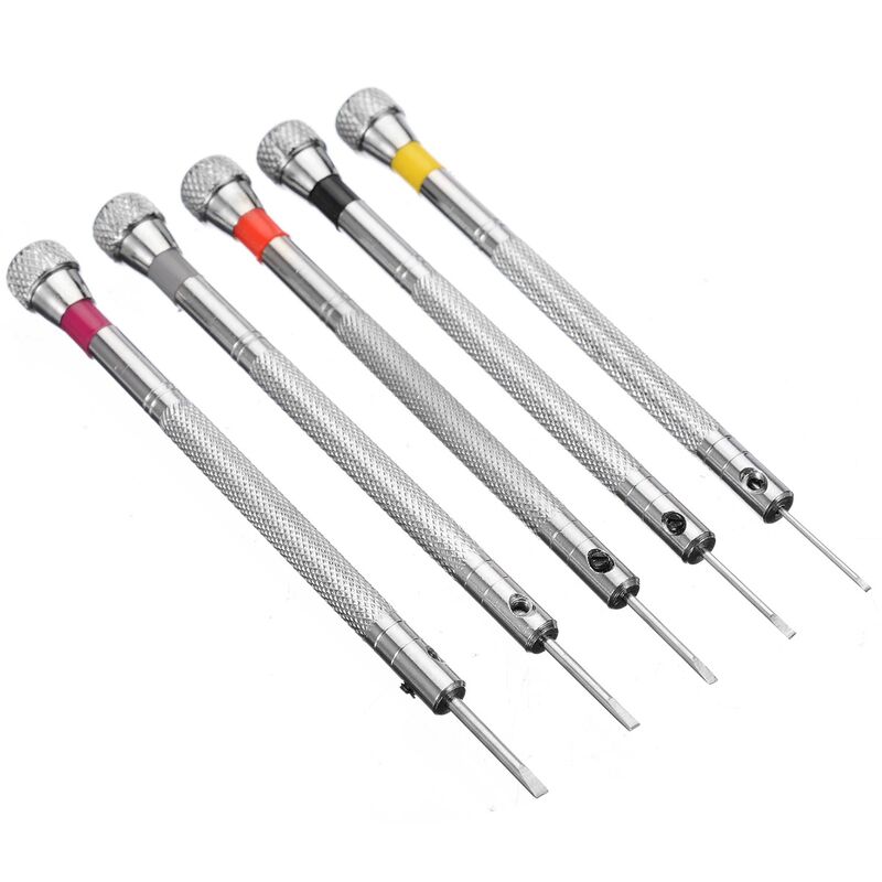 1set 5pcs(0.8mm 1.0mm 1.2mm 1.4mm 1.6mm) Watch Screwdriver Watches Tools Repair Kit Band Remover Links Watchmaker.