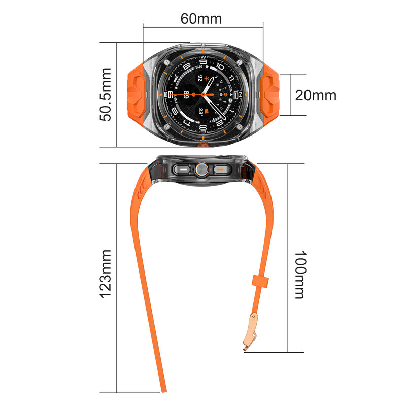 Soft Transparent Modification Kit Watch Band Bracelet Case for Samsung Galaxy Watch Ultra 47mm Luxury Adjustable TPU+PC Strap