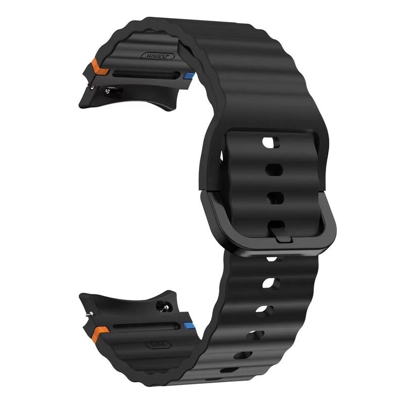 Wristband for Samsung Galaxy Watch 7/6/5/EF Classic Wave Silicone Watch Band Bracelet Colorful Buckle Bracelet Replacement Strap