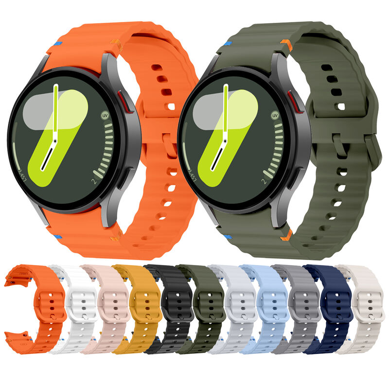 Wristband for Samsung Galaxy Watch 7/6/5/EF Classic Wave Silicone Watch Band Bracelet Colorful Buckle Bracelet Replacement Strap
