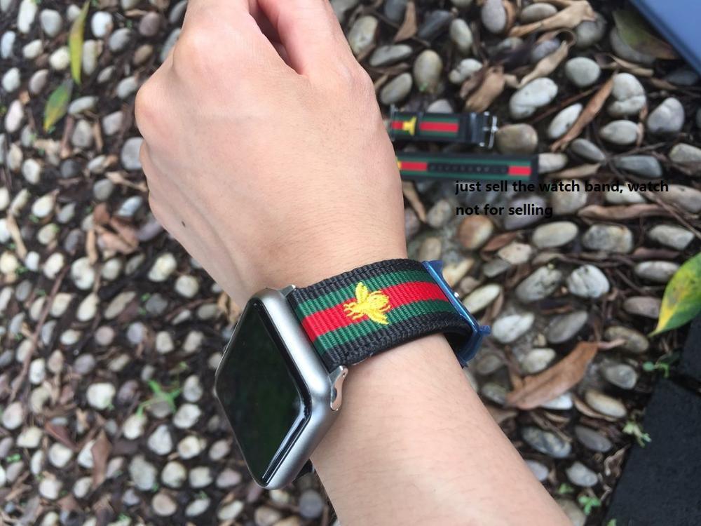 Customized Slim Nylon Dressy Watch Smart Bands Charm for Apple Watch Bands Adjustable Women Bracelet