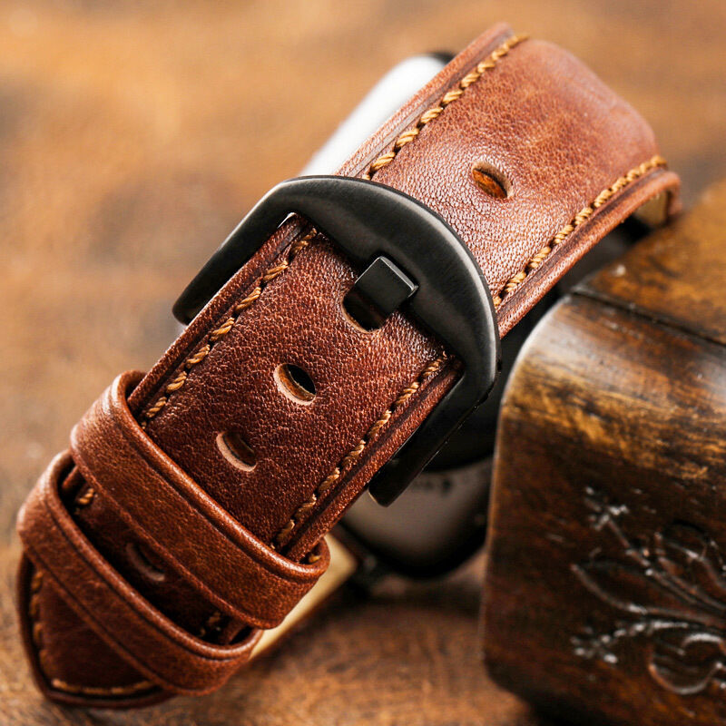 38mm 40mm 42mm 44mm Women Mens Genuine Leather Watch Band Strap for apple Watch Vintage Leather Watch Band Leather