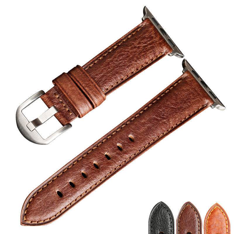 38mm 40mm 42mm 44mm Women Mens Genuine Leather Watch Band Strap for apple Watch Vintage Leather Watch Band Leather