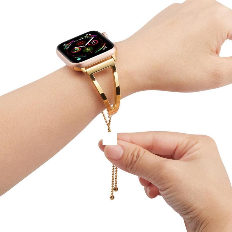 Factory Price Girly Glitter Unique Stainless Steel Smart Watch Strap Women Bracelet Band for IWatch for Apple Watch 41MM 45MM