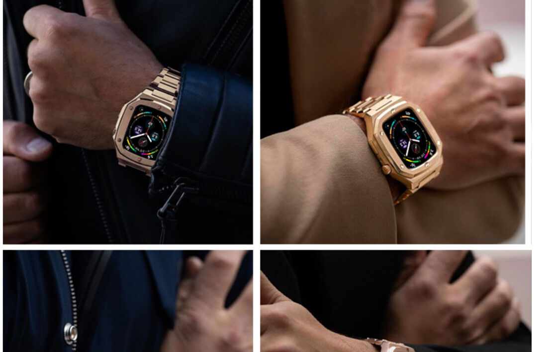 Stock 2021 High Quality Stainless Steel Gold Color OEM 44MM Smart Watch Case for Apple