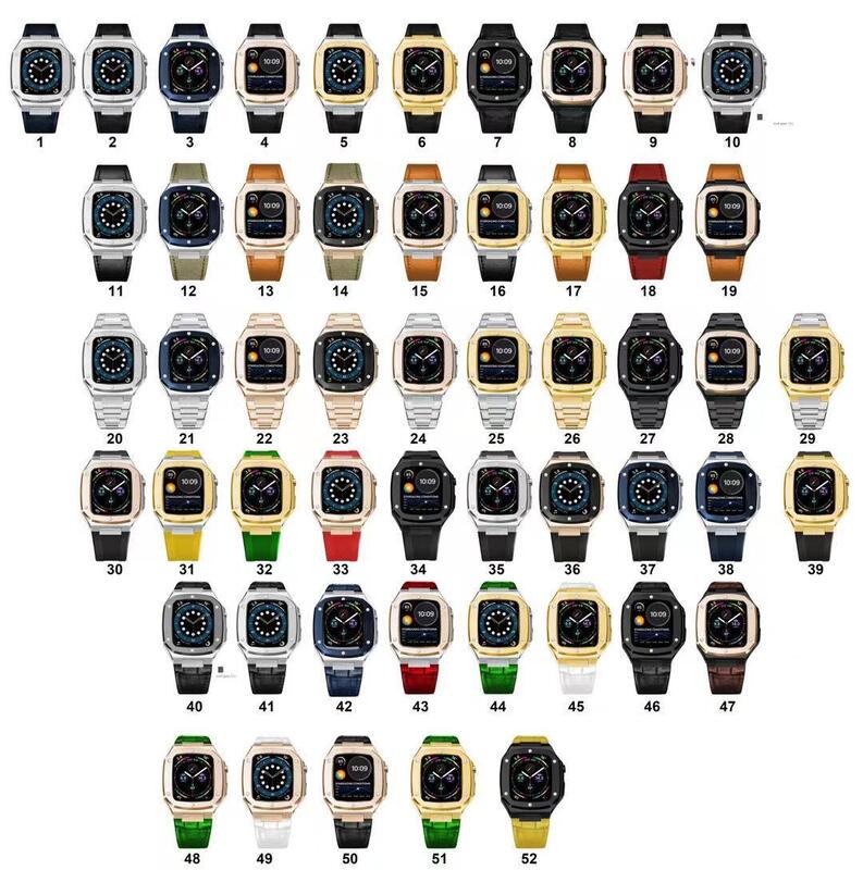 Stock 2021 High Quality Stainless Steel Gold Color OEM 44MM Smart Watch Case for Apple
