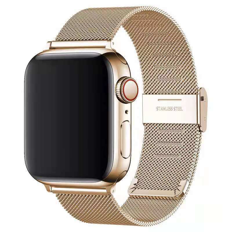 Fashion Designer Metal Bands for Girls & Men Milanese Stainless Steel Bracelet for Apple Watch Band Strap 42mm 44mm 41mm 45mm