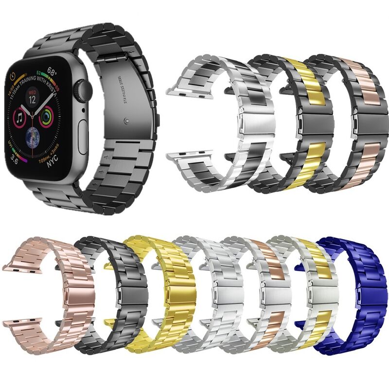 Custom Stainless Steel Watch Strap for apple Watch Band for IWatch Series 7/6/5 Belt Link Bracelet Metal Wrist Watch Band