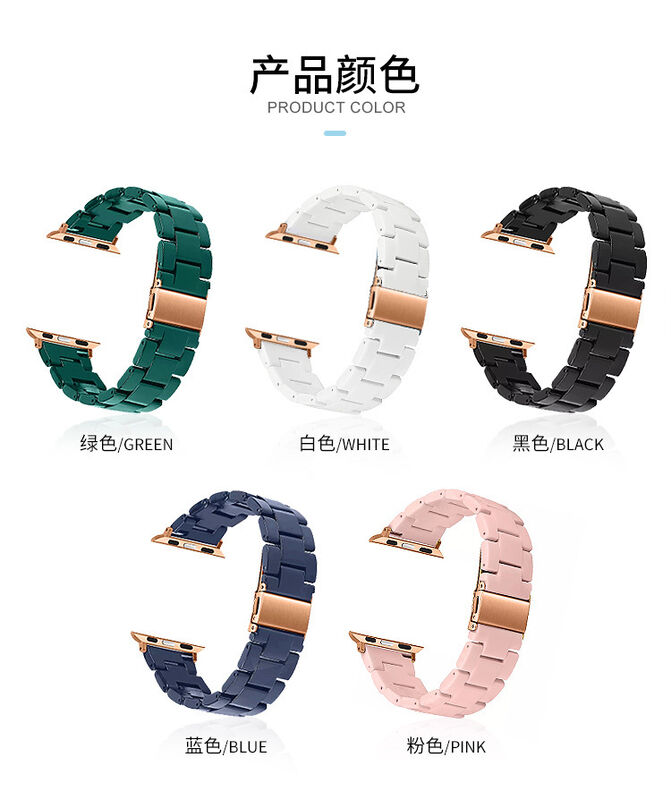 Stock Hot Selling Fashion Wristband Resin Watch Strap for Apple Watch Band and Case 44mm 40mm 38mm 42mm 41mm 45mm