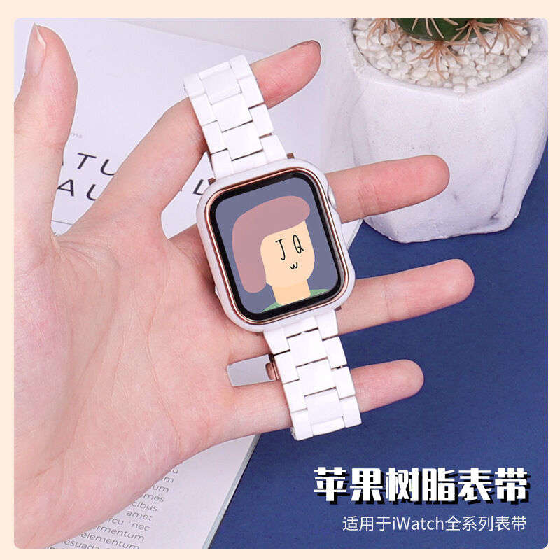 Stock Hot Selling Fashion Wristband Resin Watch Strap for Apple Watch Band and Case 44mm 40mm 38mm 42mm 41mm 45mm