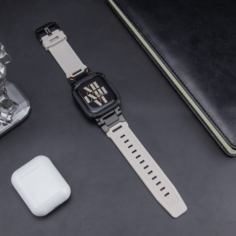 Luxury Sport Rubber Silicone Rm Strap for Apple Watch Metal case with Band Ultra 49mm, Custom Titanium Strap for Iwatch 45 44mm