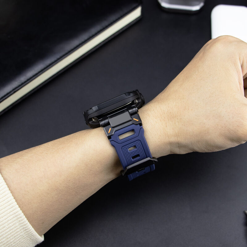 Luxury Sport Rubber Silicone Rm Strap for Apple Watch Metal case with Band Ultra 49mm, Custom Titanium Strap for Iwatch 45 44mm