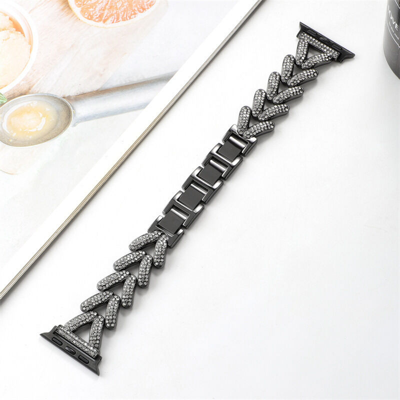 Stock Strap Zinc Alloy Watch Chain High Quality Diamond Metal Watch Band for Apple Watch 49mm