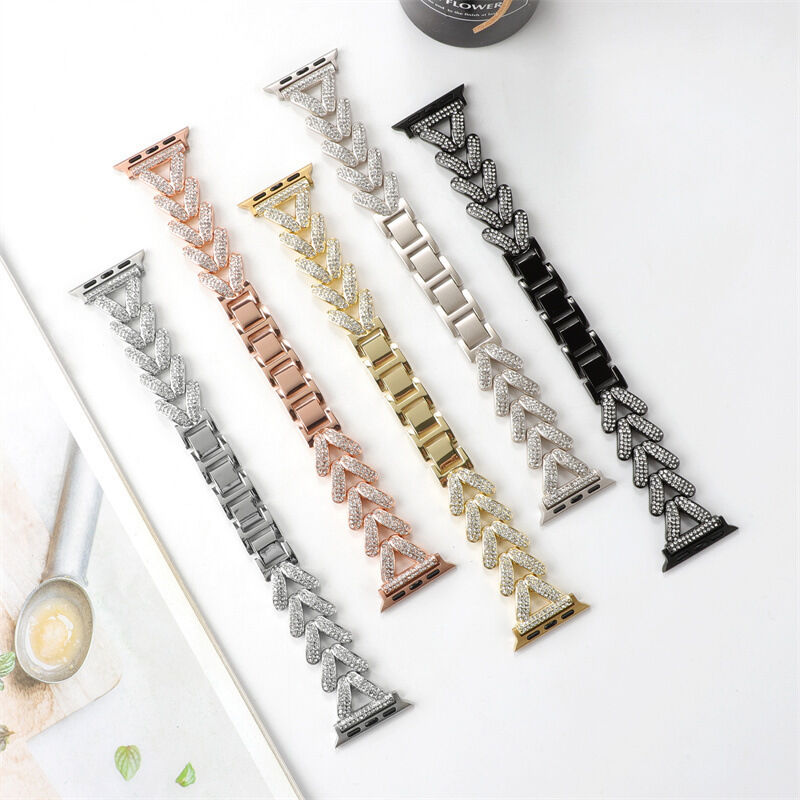 Stock Strap Zinc Alloy Watch Chain High Quality Diamond Metal Watch Band for Apple Watch 49mm
