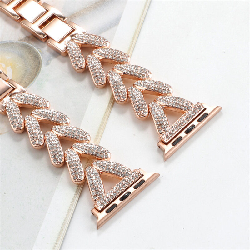 Stock Strap Zinc Alloy Watch Chain High Quality Diamond Metal Watch Band for Apple Watch 49mm