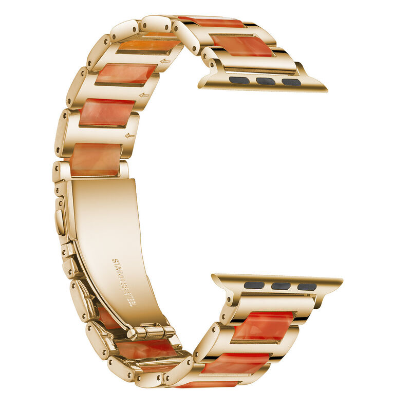 Stock Metal Resin Stainless Steel Watch Band for Apple Watch 44MM 38MM Replacement Resin Watch Strap for Iwatch Se