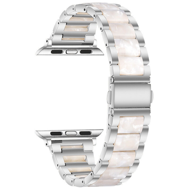 Stock Metal Resin Stainless Steel Watch Band for Apple Watch 44MM 38MM Replacement Resin Watch Strap for Iwatch Se