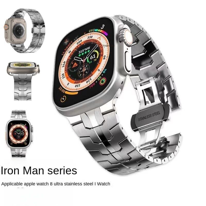 Stainless Smart Watch Band for  Apple Watch 8Ultra Hardbound Metal Watch Straps and Steel Series