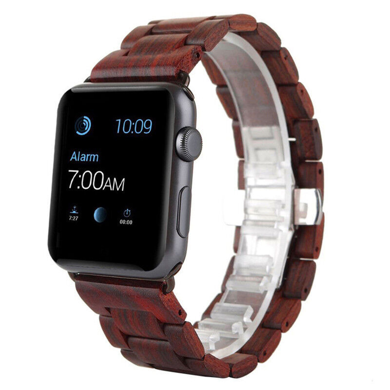 5 Color Natural Wood Iwatch Band 38mm 40mm 42mm 44mm Bracelet Wooden Strap for I Watch Series 1 2 3 4 5 6