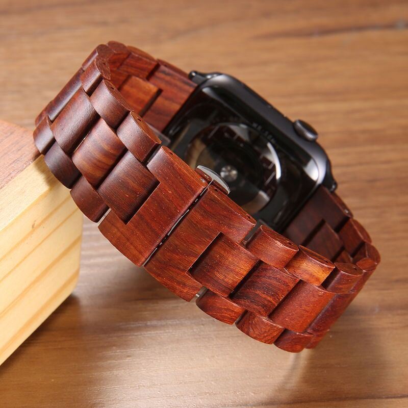 5 Color Natural Wood Iwatch Band 38mm 40mm 42mm 44mm Bracelet Wooden Strap for I Watch Series 1 2 3 4 5 6