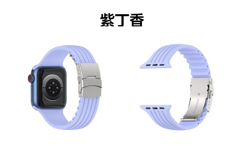 Rubber Silicone Smart Watch Correas Strap Band for Apple Watch Series 7 6 5 4 3 41mm 45mm 44mm 40mm 42mm 38mm