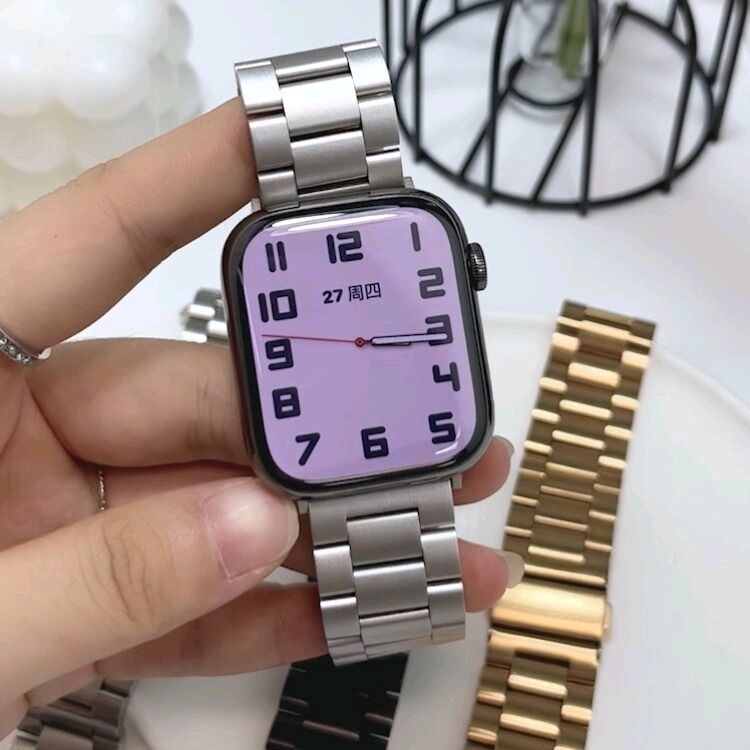 3 Links Metal Bracelet for IWatch Series 8 7 SE 6 5 4 Ultra Stainless Steel Band Strap for Apple Watch Band 49mm 40mm 44mm 41mm