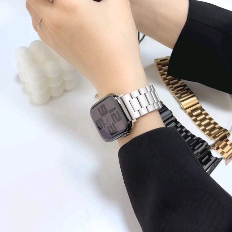 3 Links Metal Bracelet for IWatch Series 8 7 SE 6 5 4 Ultra Stainless Steel Band Strap for Apple Watch Band 49mm 40mm 44mm 41mm