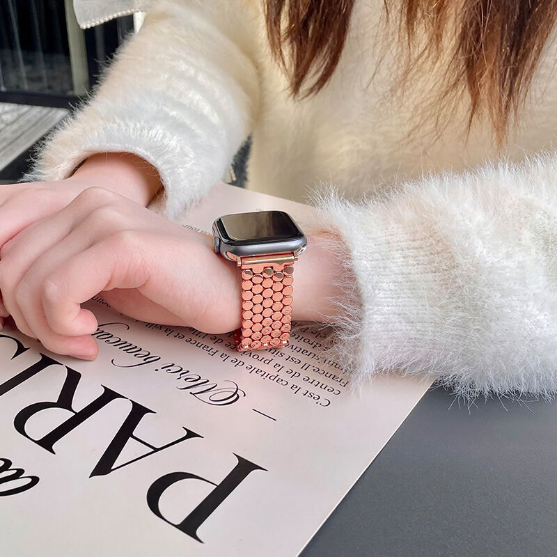Jewelry Strap for Apple Watch Band 44mm 42mm 41mm 38mm 40mm Alloy Metal Watch Band for IWatch Serie 8 7 6 5 SE 4