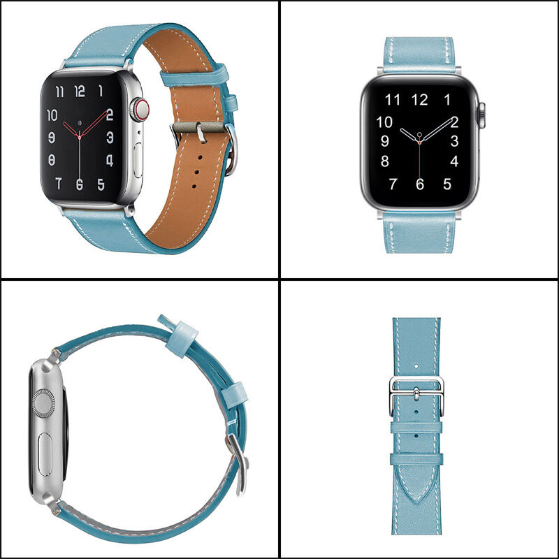 Top Grain Genuine Leather Business Replacement Band Smart Watch Strap for Apple Watch Ultra SE Series 8 7 6 5 4 3 2 1