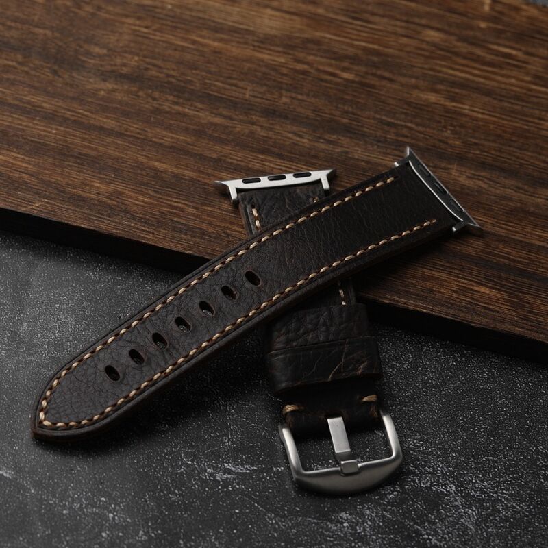 High Quality Crazy Horse Italian Vintage Calf Genuine Leather Watch Strap Quick Release 20mm 22mm 24mm Watch Band