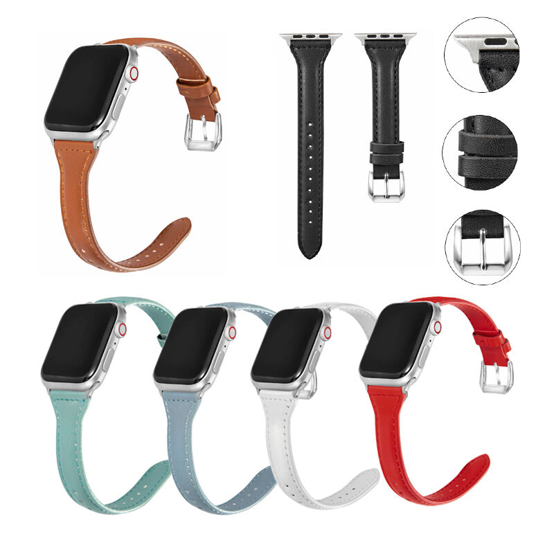 Factory Direct Sale 38mm 42mm Genuine Leather Strap for Apple Watch Band for IWatch 7 6 5 4 3 2 1 E Sports Wury Leatheatchband