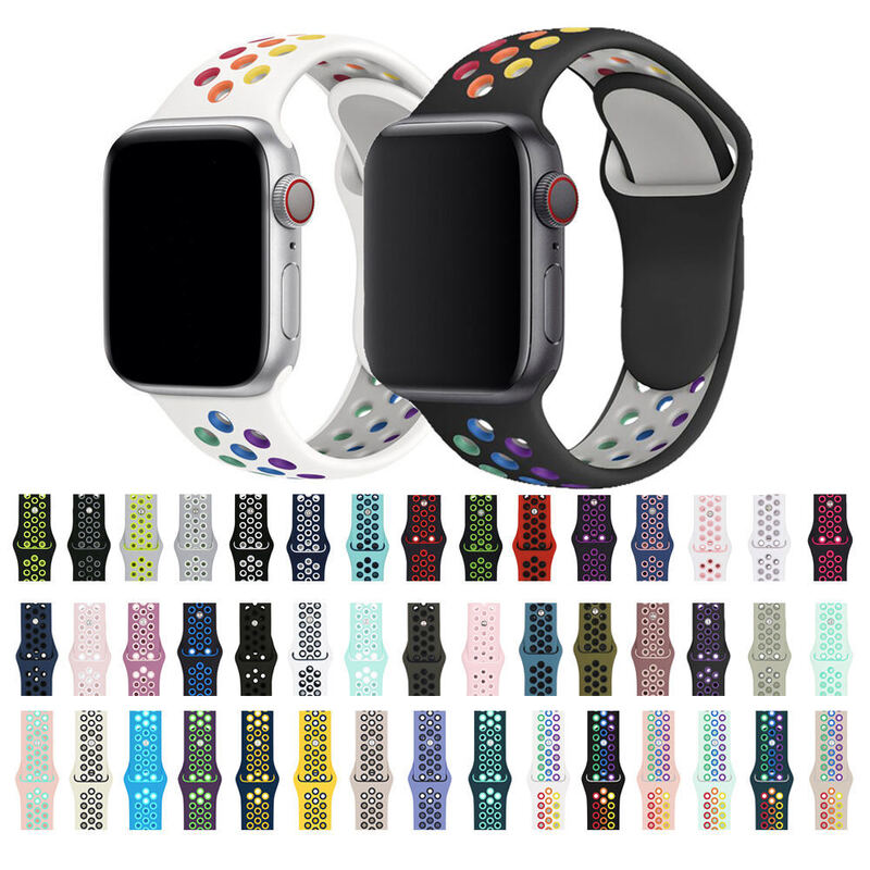 Sport Band Strap for IWatch Series 7 Luxury Replacement Silicone Watch Band Strap for Apple Watch Series 7 6 5 4 3 2 1 SE 40MM