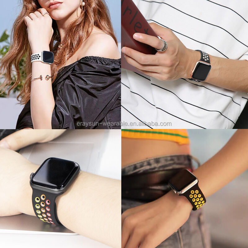 Sport Band Strap for IWatch Series 7 Luxury Replacement Silicone Watch Band Strap for Apple Watch Series 7 6 5 4 3 2 1 SE 40MM