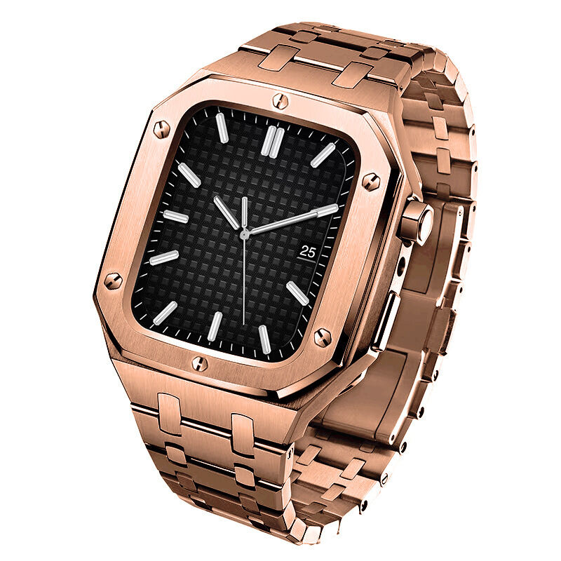 High Quality Luxury Wristband Stainless Steel Watch Strap for Apple Iwatch 6 7 44 mm 45mm Modification Kit Style Band and Case