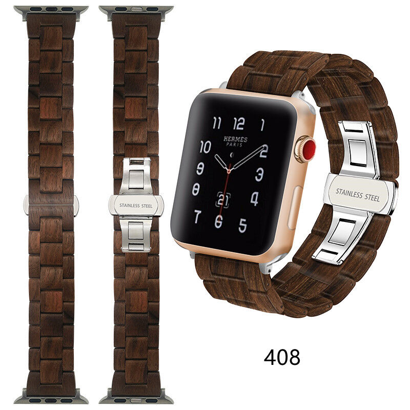 Handmade Bamboo Wood Strap for Apple Watch Band 42mm 38mm 40mm 44mm 41mm 45mm Wood Bracelet for Iwatch