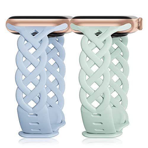 SWstrap Women Luxury Watch Bands Chain for Apple Watch Utra 49mm Silicone Strap Hollow-Out Rubber Strap Series 7 8 SE Wrist Band